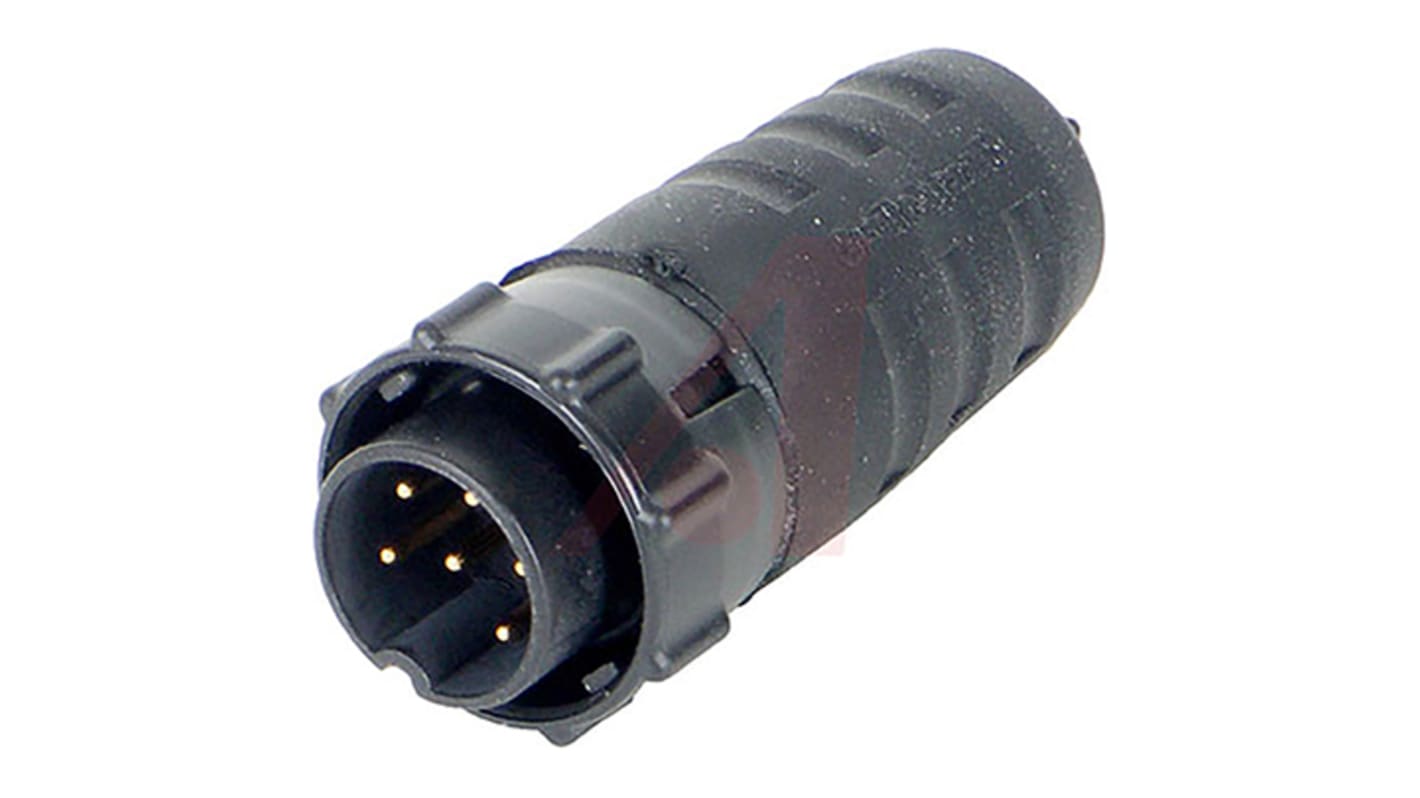 Conector circular Switchcraft hembra serie EN3 de 6 vías macho, montaje aéreo, IP68, IP69K