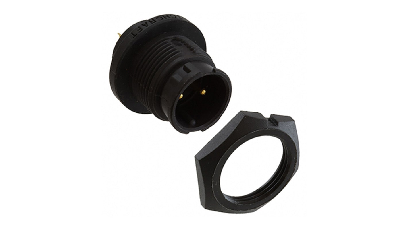 Switchcraft Circular Connector, 2 Contacts, Panel Mount, Socket, Male, IP68, EN3 Series