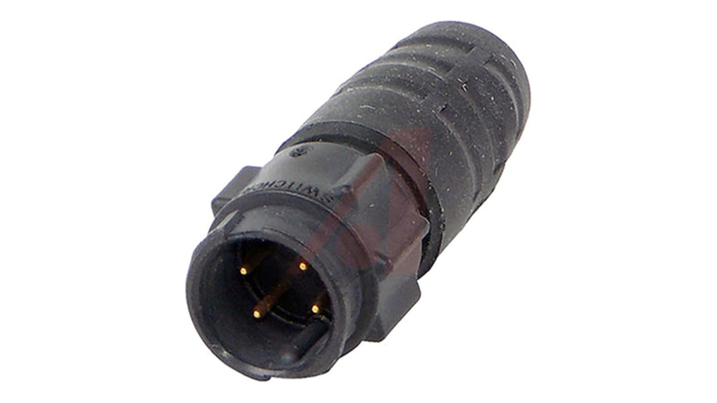 Switchcraft Connector, 4 Contacts, Cable Mount, Socket, Male, IP16, IP18, IP66, IP68, EN3 Series
