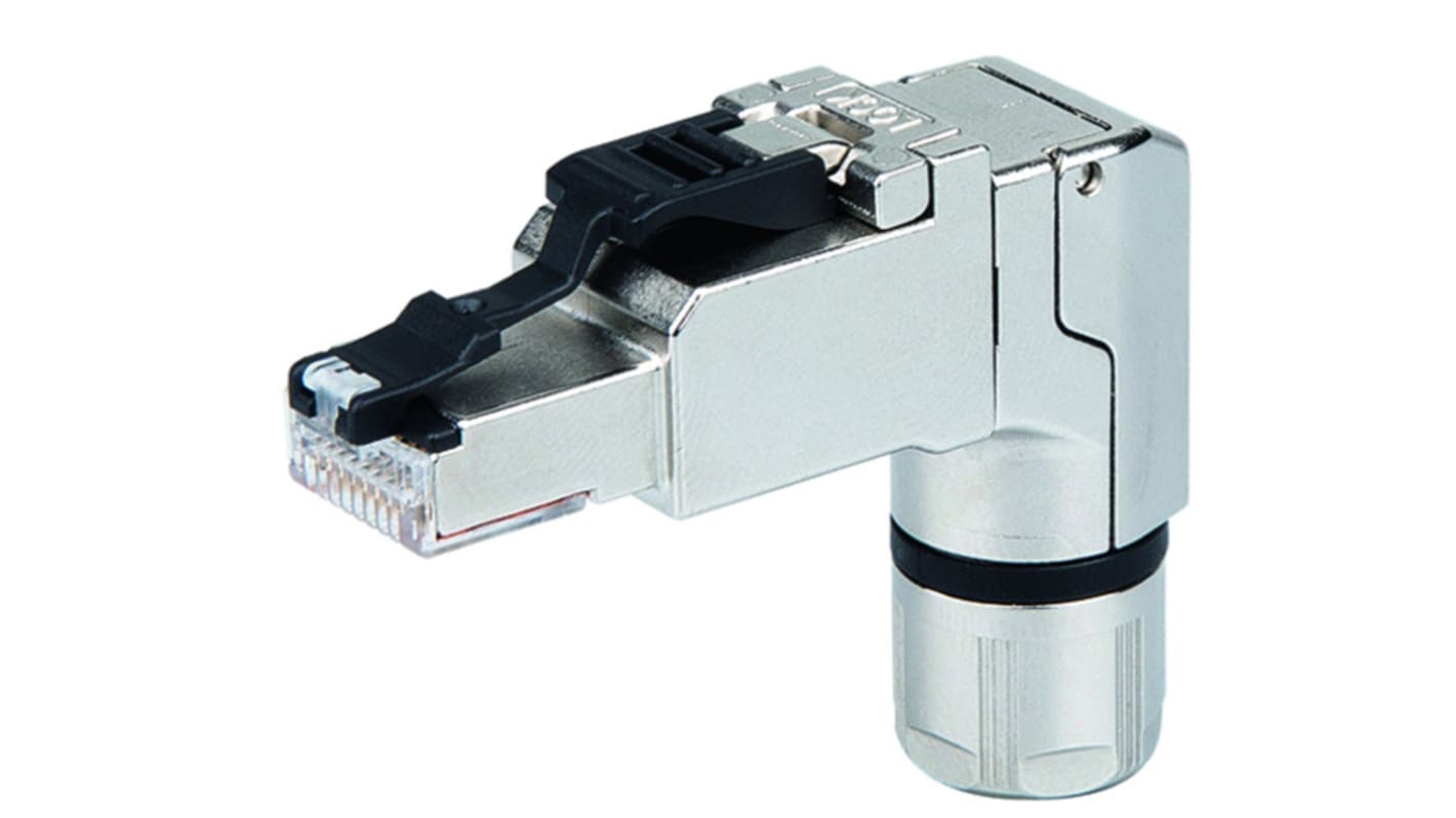 Telegärtner MFP8 Cat.6a RJ45-Steckverbinder Stecker 4P4C-polig Geschirmt, Kabelmontage abgewinkelt