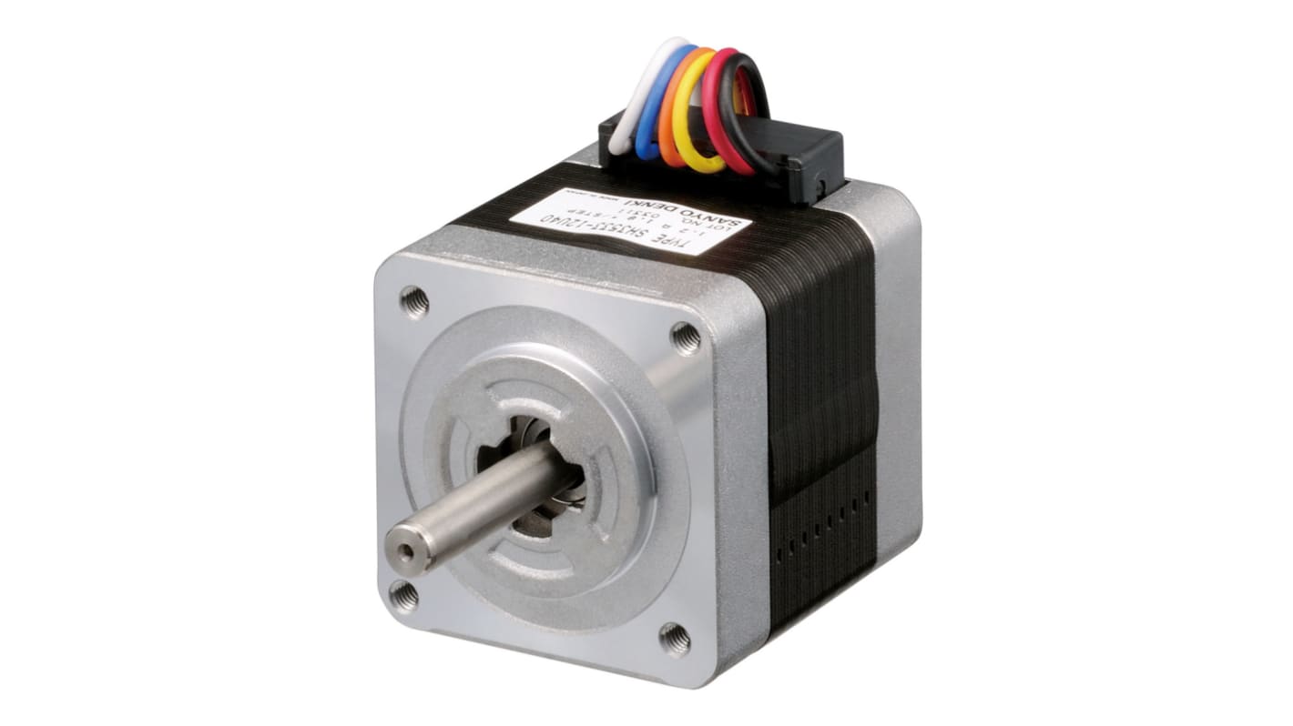 Sanyo Denki SH3533 Hybrid 1.8° Schrittmotor 24 V / 1,2 A 0.12Nm 6-adrig, 35 x 35mm Wellen-Ø 5mm