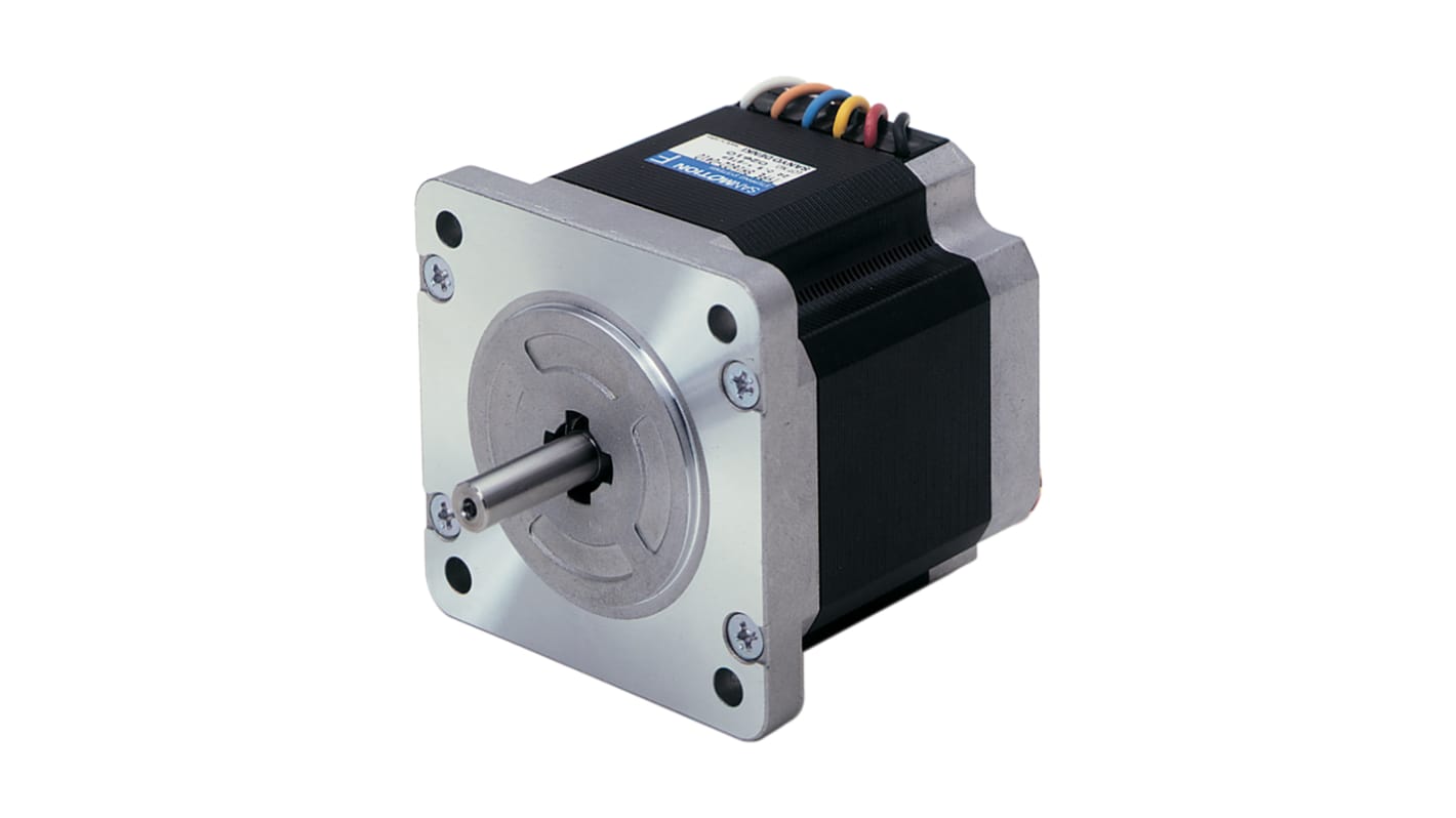 Sanyo Denki SM2862 Series Hybrid, Single Shaft Stepper Motor, 6.4Nm Torque, 100 V, 1.8°, 85.5 x 85.5mm Frame, 14mm Shaft