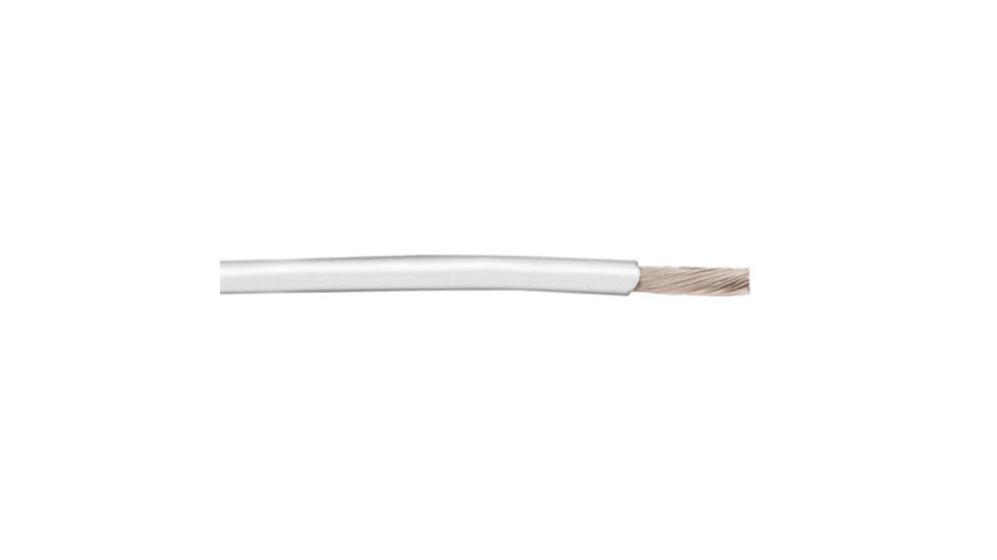 Alpha Wire Hook-up Wire TEFLON Series White 0.2 mm² Hook Up Wire, 24 AWG, 19/0.13 mm, 30m, PTFE Insulation