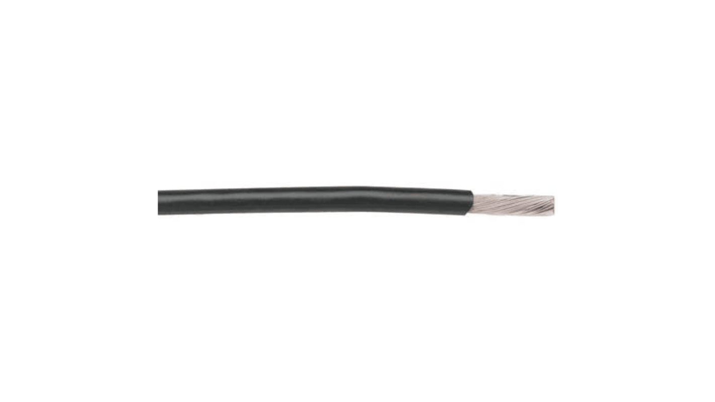 Alpha Wire Black 0.2 mm² Hook Up Wire, 24 AWG, 19/0.13 mm, 30m, PTFE Insulation