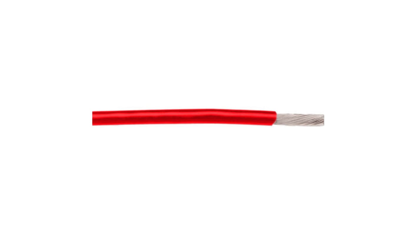 Alpha Wire Hook-up Wire TEFLON Series Red 0.2 mm² Hook Up Wire, 24 AWG, 19/0.13 mm, 30m, PTFE Insulation