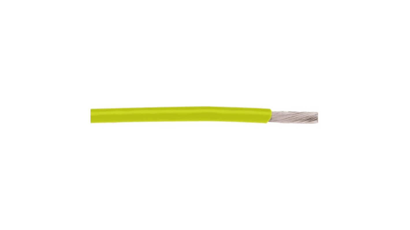 Alpha Wire Yellow 0.33 mm² Hook Up Wire, 22 AWG, 19/0.16 mm, 30m, PTFE Insulation