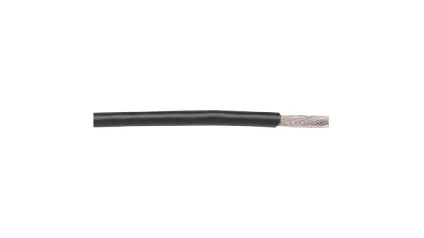 Alpha Wire Einzeladerleitung 0,03 mm², 32 AWG 30m Schwarz PTFE isoliert Ø 0.56mm 7/0,008 mm Litzen MIL-W-16878