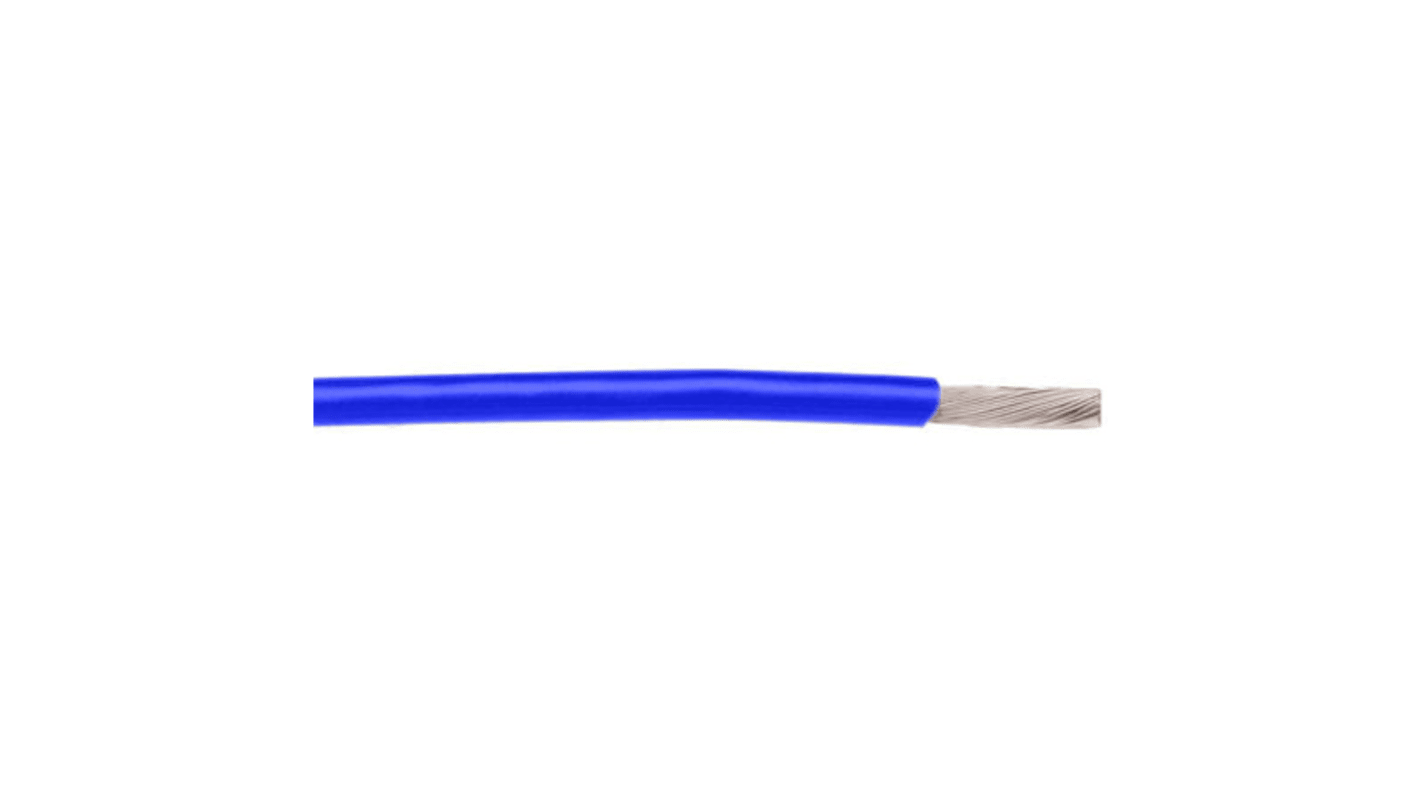 Alpha Wire Einzeladerleitung 0,05 mm², 30 AWG 30.5m Blau PTFE isoliert Ø 0.56mm MIL-W-16878