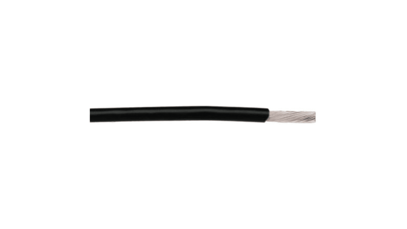 Alpha Wire Einzeladerleitung 0,05 mm², 30 AWG 30.5m Schwarz PTFE isoliert Ø 0.56mm MIL-W-16878