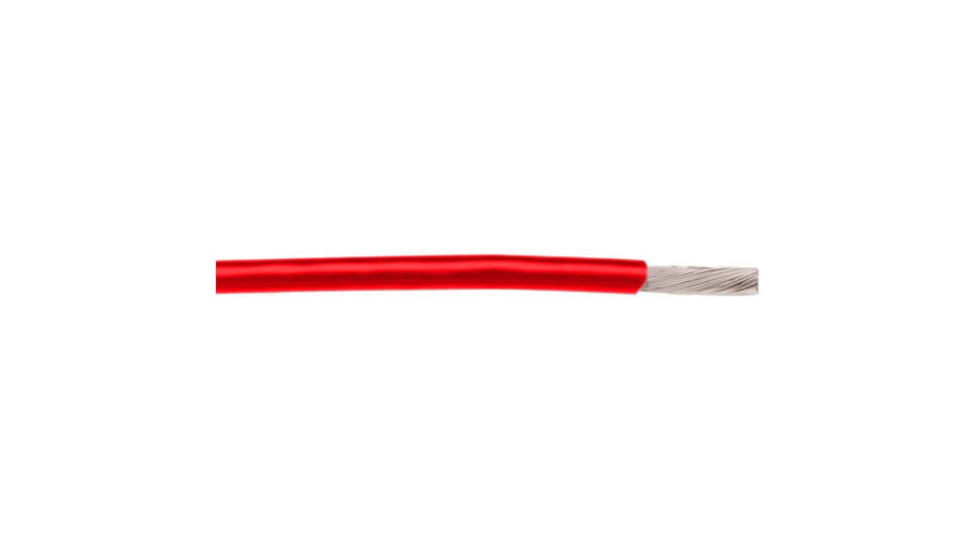 Alpha Wire Einzeladerleitung 0,05 mm², 30 AWG 30.5m Rot PTFE isoliert Ø 0.56mm MIL-W-16878