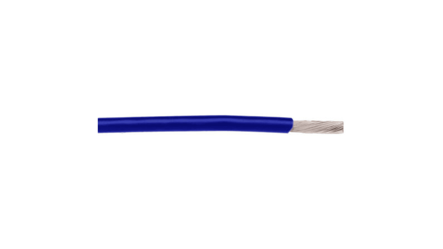 Fils de câblage Alpha Wire MIL-W-16878, Hook-up Wire TEFLON, 0,23 mm², Bleu, 24 AWG, 30.5m, 250 V