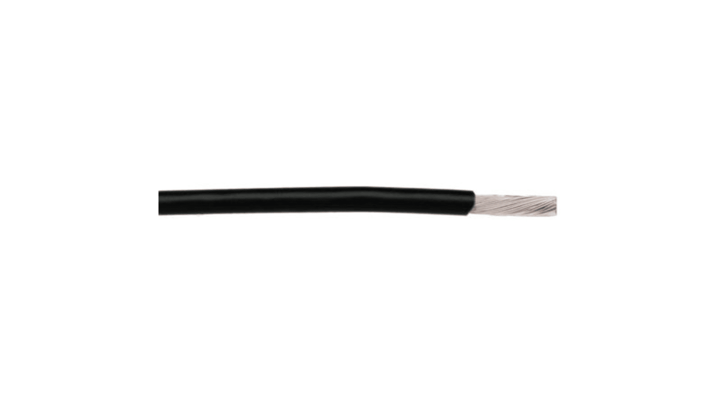 Alpha Wire 2844 Series Black 0.24 mm² Hook Up Wire, 24 AWG, 19/36, 30.5m, PTFE Insulation
