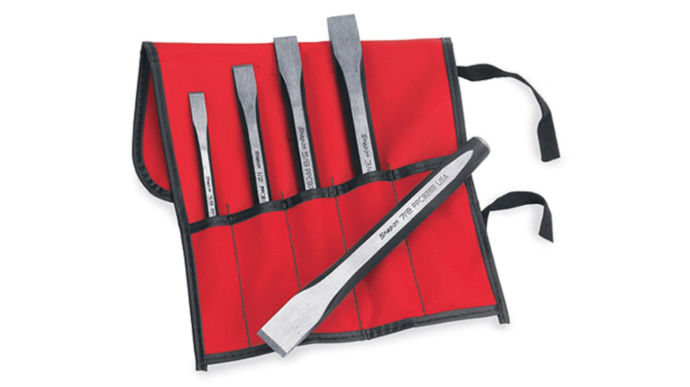 PPC50AK Snapon 5 Piece Alloy Steel Chisel Set, 3/8 in, 7/8 in Blade