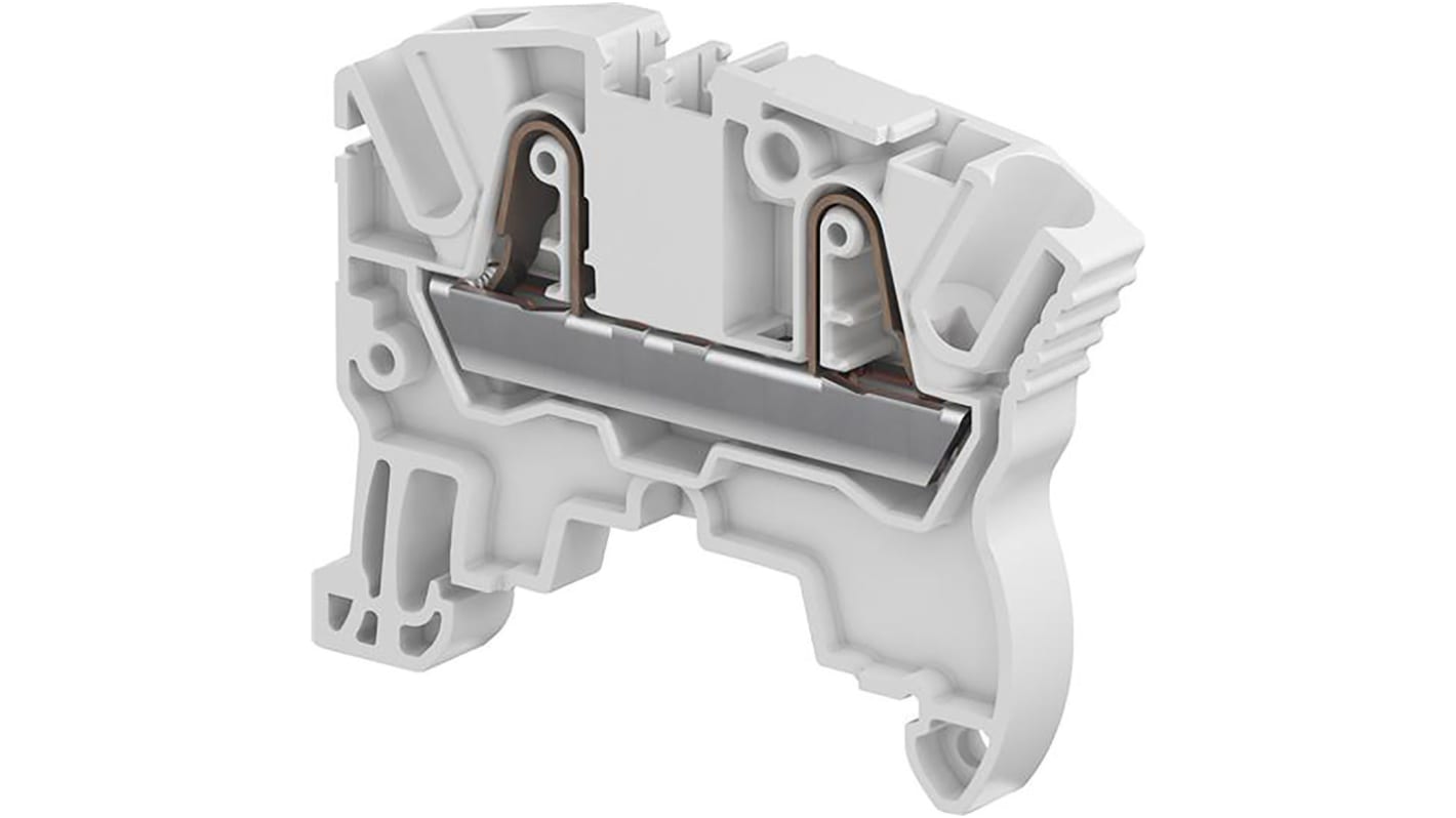 Entrelec ZK4 Series Blue Standard Din Rail Terminal, 4mm², Single-Level, Spring Clamp Termination