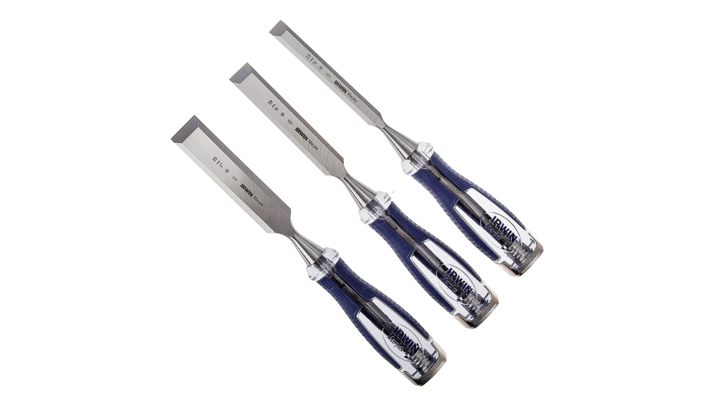 Irwin 3 Piece Steel Wood Chisel Set, 1.0 in, 1/2 in, 3/4 in Blade Width