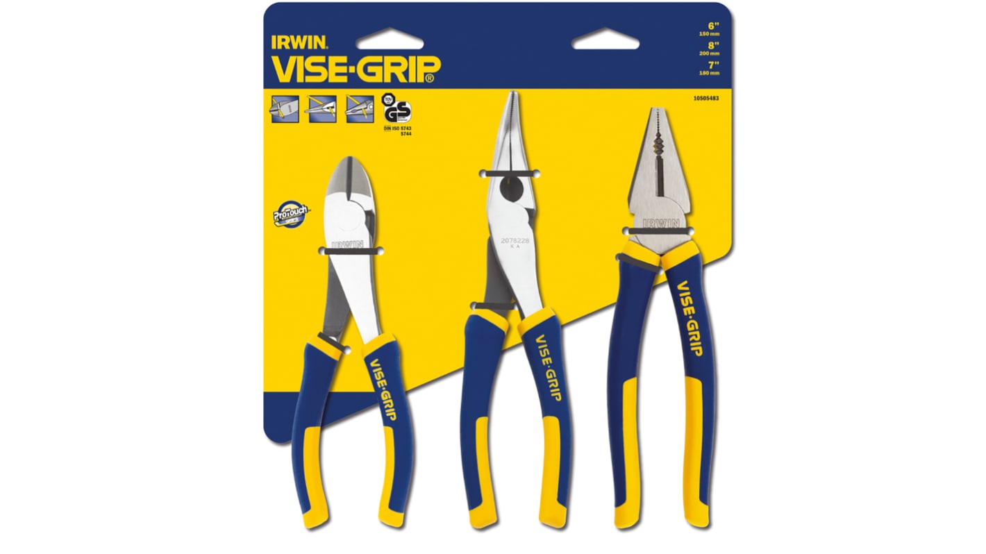 Irwin 3-Piece Plier Set, 250 mm Overall