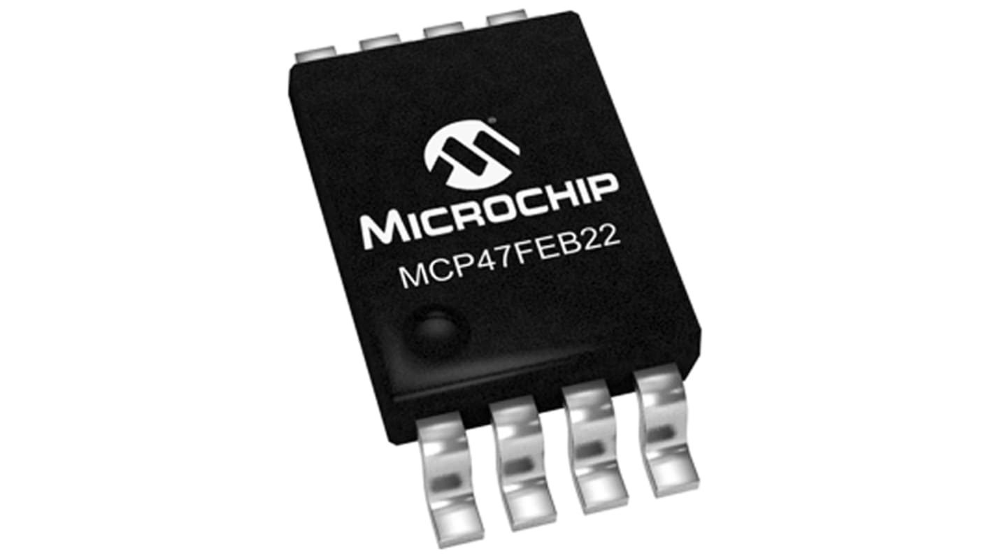 Microchip 12 bit DAC MCP47FEB22A0-E/ST, Dual TSSOP, 8-Pin, Interface Seriell (I2C)