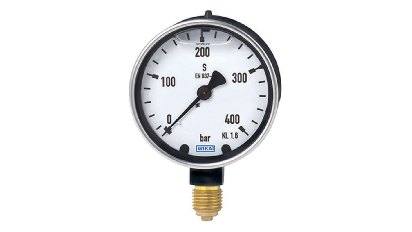 WIKA Analogue Pressure Gauge 100psi Back Entry, 9318178, With RS Calibration