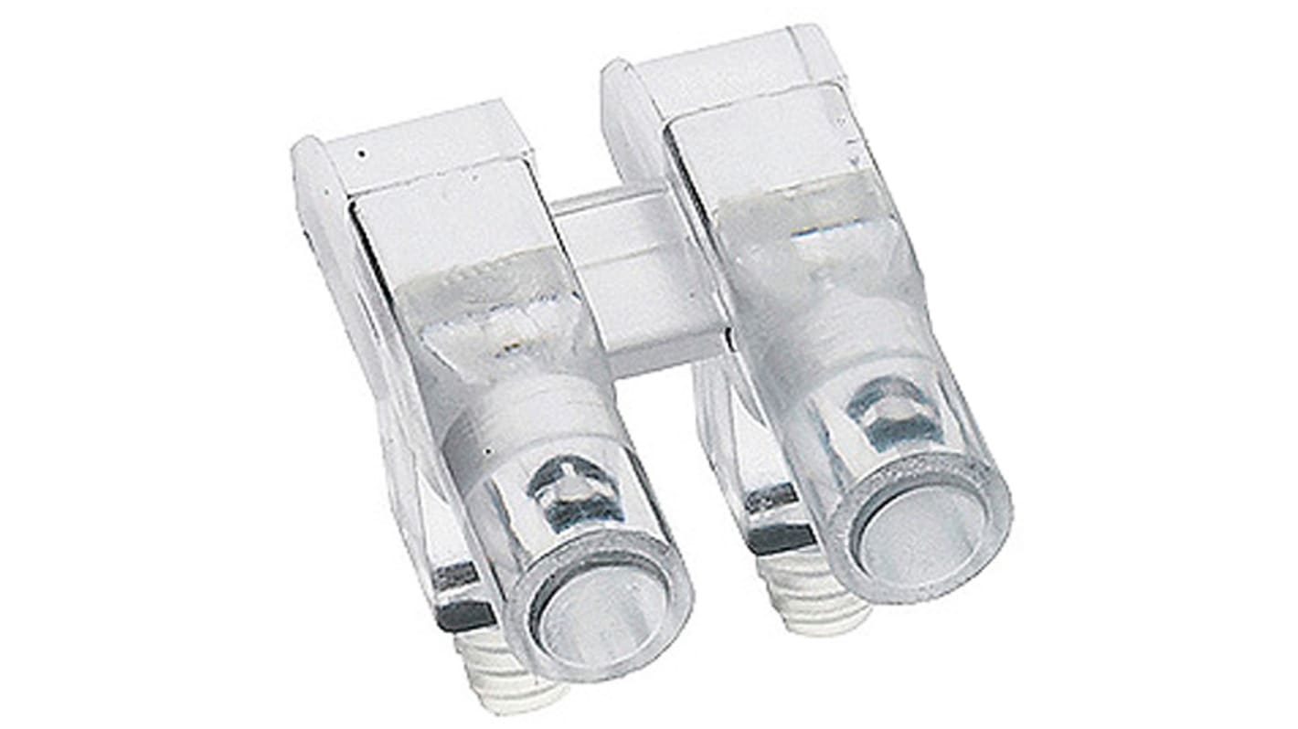 1271.1002 MENTOR, PCB Mounted 2-Way Right Angle LED Light Pipe, Clear Round Lens