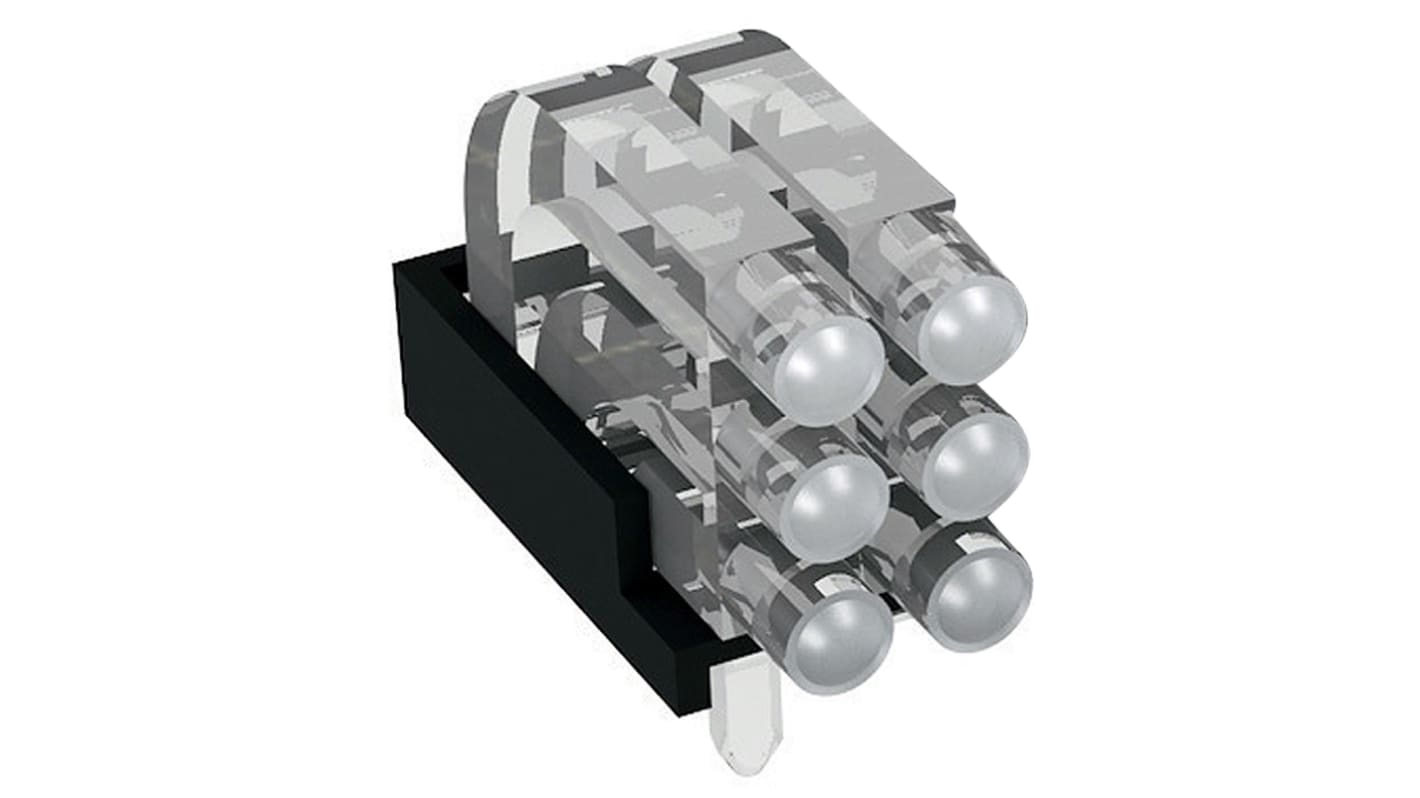 Mentor LED-Lichtleiter  6-fach, Dom-Linse Klar 5.7 x 14.45 x 10.7mm, PCB-Montage