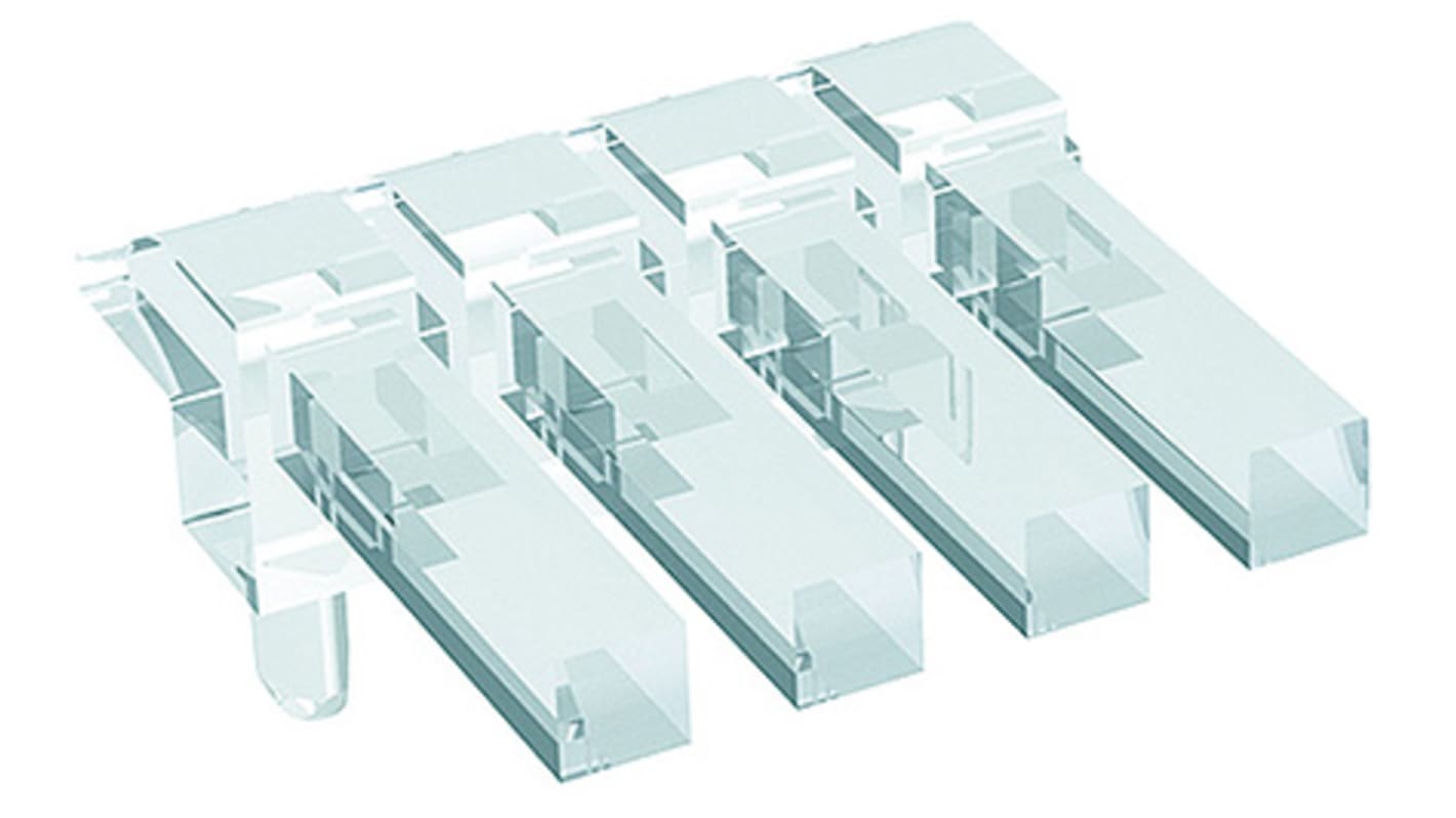 1271.2604 MENTOR, PCB Mounted 4-Way Right Angle LED Light Pipe, Clear Square Lens