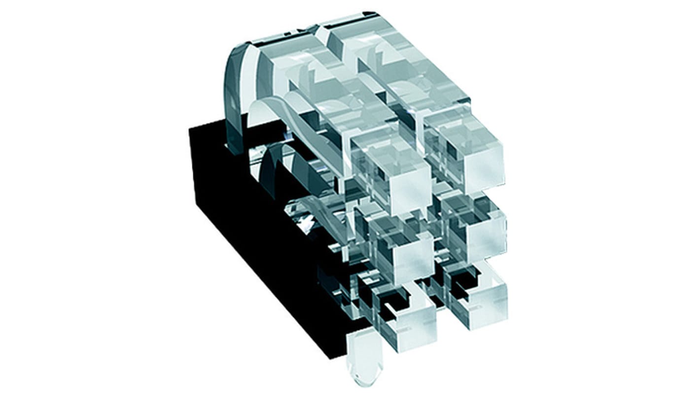 1296.2623 MENTOR, PCB Mounted 6-Way Right Angle LED Light Pipe, Tri-Level-Row Clear Square Lens