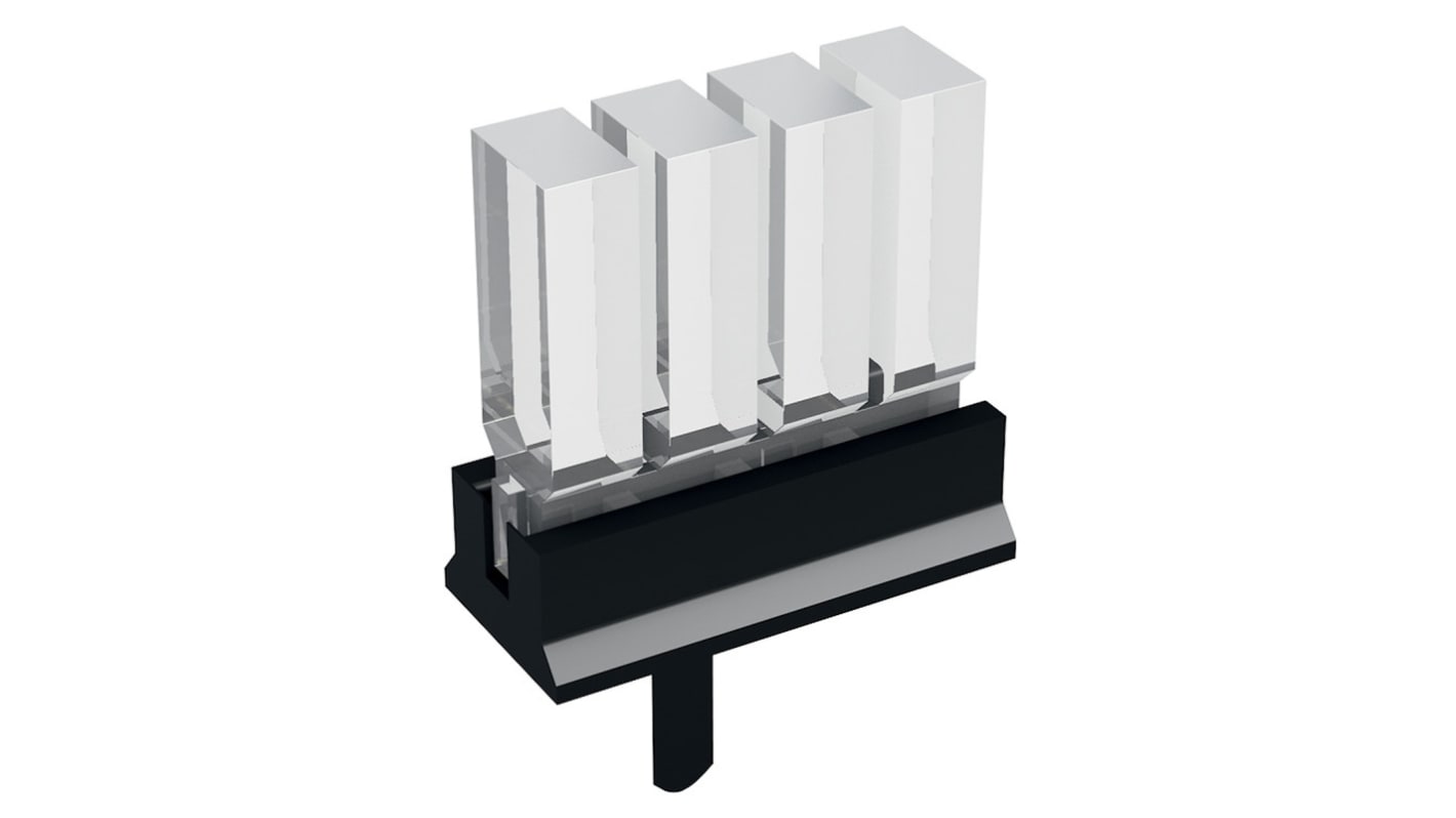 1296.4114 MENTOR, PCB Mounted 4-Way LED Light Pipe, Clear Rectangle Lens