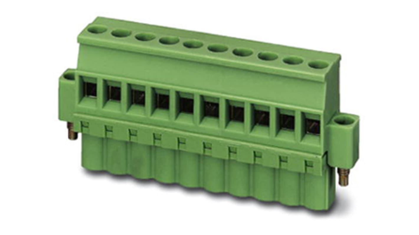 Phoenix Contact MVSTBW 2.5/ 3-STF-5.08 EX Series PCB Terminal Block, 3-Contact, 5.08mm Pitch, Screw Termination