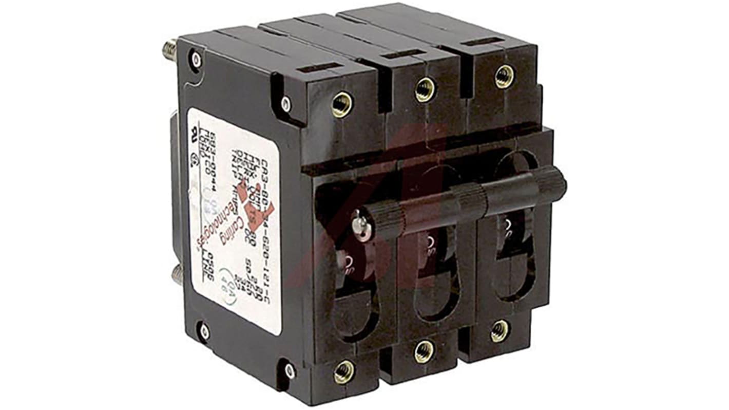 Carling Technologies Thermal Magnetic Circuit Breaker - C 3 Pole Panel Mount, 50A Current Rating