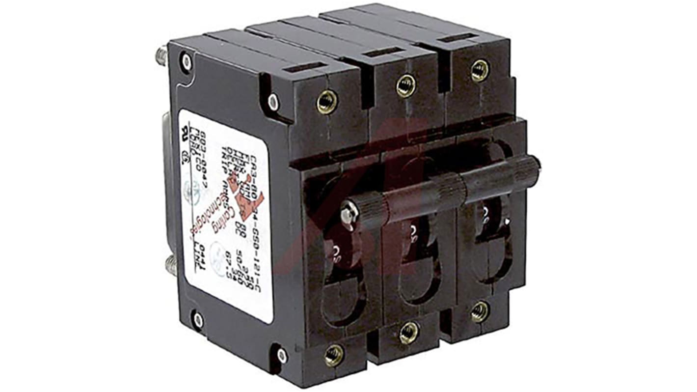 Carling Technologies Thermal Magnetic Circuit Breaker - C 3 Pole Panel Mount, 30A Current Rating