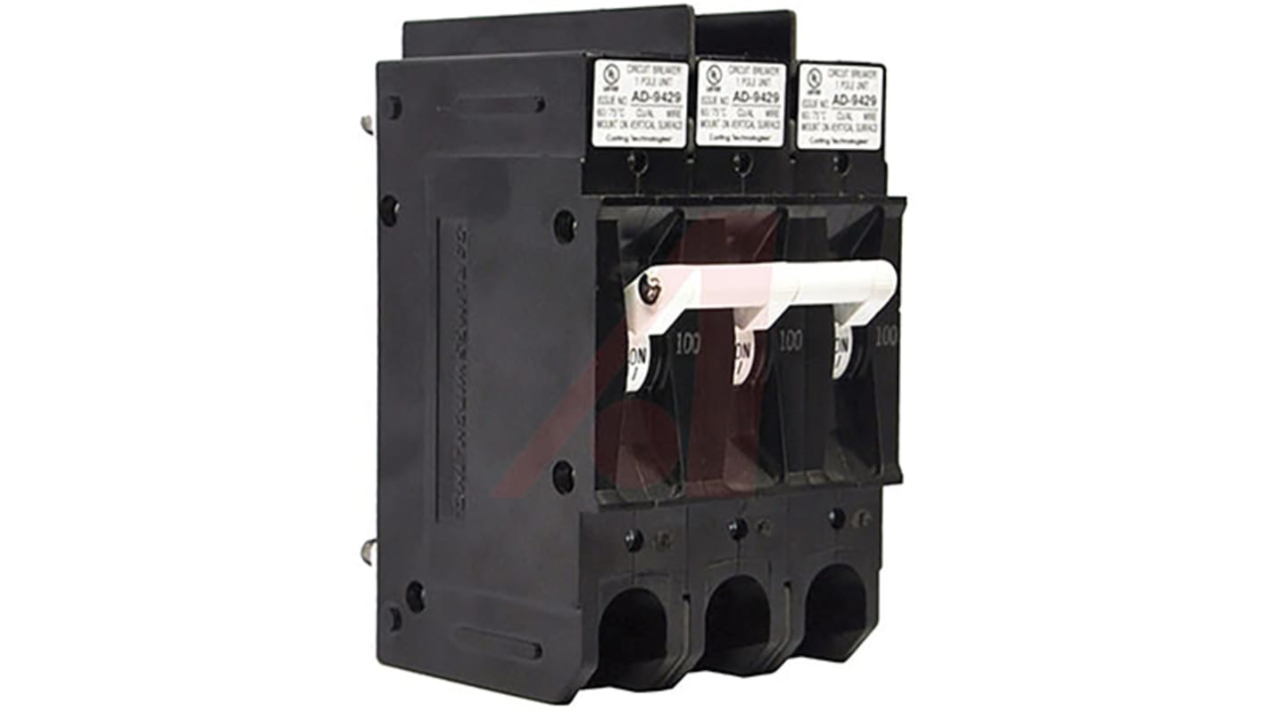 Carling Technologies Thermal Magnetic Circuit Breaker - E 3 Pole Panel Mount, 10A Current Rating