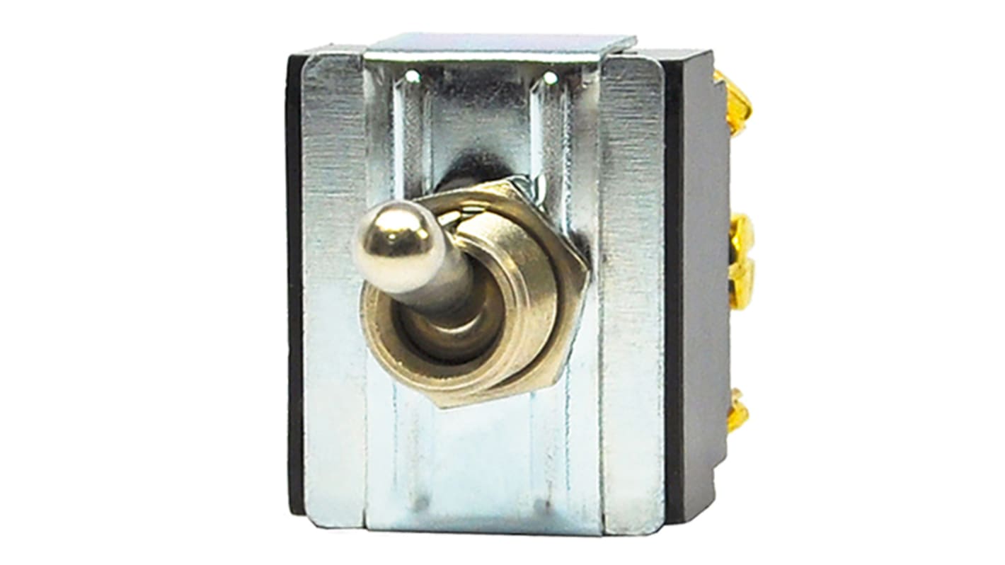 Carling Technologies Toggle Switch, Panel Mount, On-Off-On, 3PDT, Tab Terminal, 250V ac