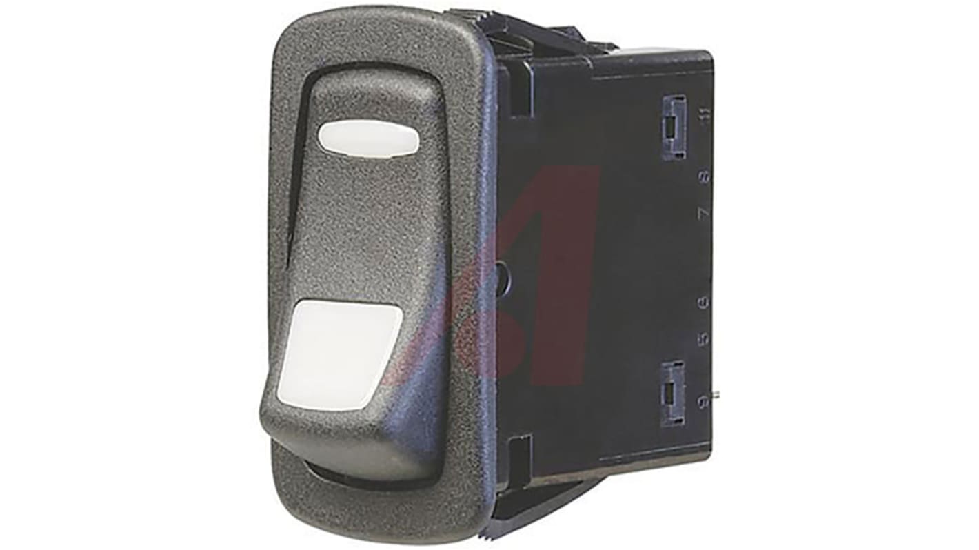 Carling Technologies Illuminated SPST, On-None-Off Rocker Switch Panel Mount