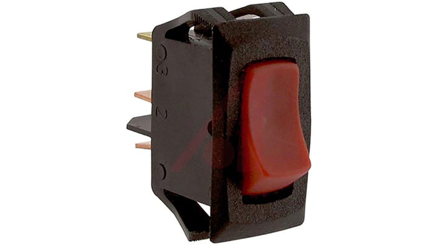 Carling Technologies Illuminated SPST, On-None-Off Rocker Switch Panel Mount