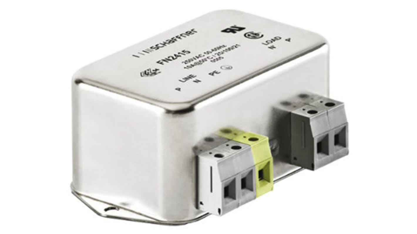 FN2415-6-29 | Filtro RFI Schaffner, 6A, 250 V ac, DC to 60Hz, Montaje ...
