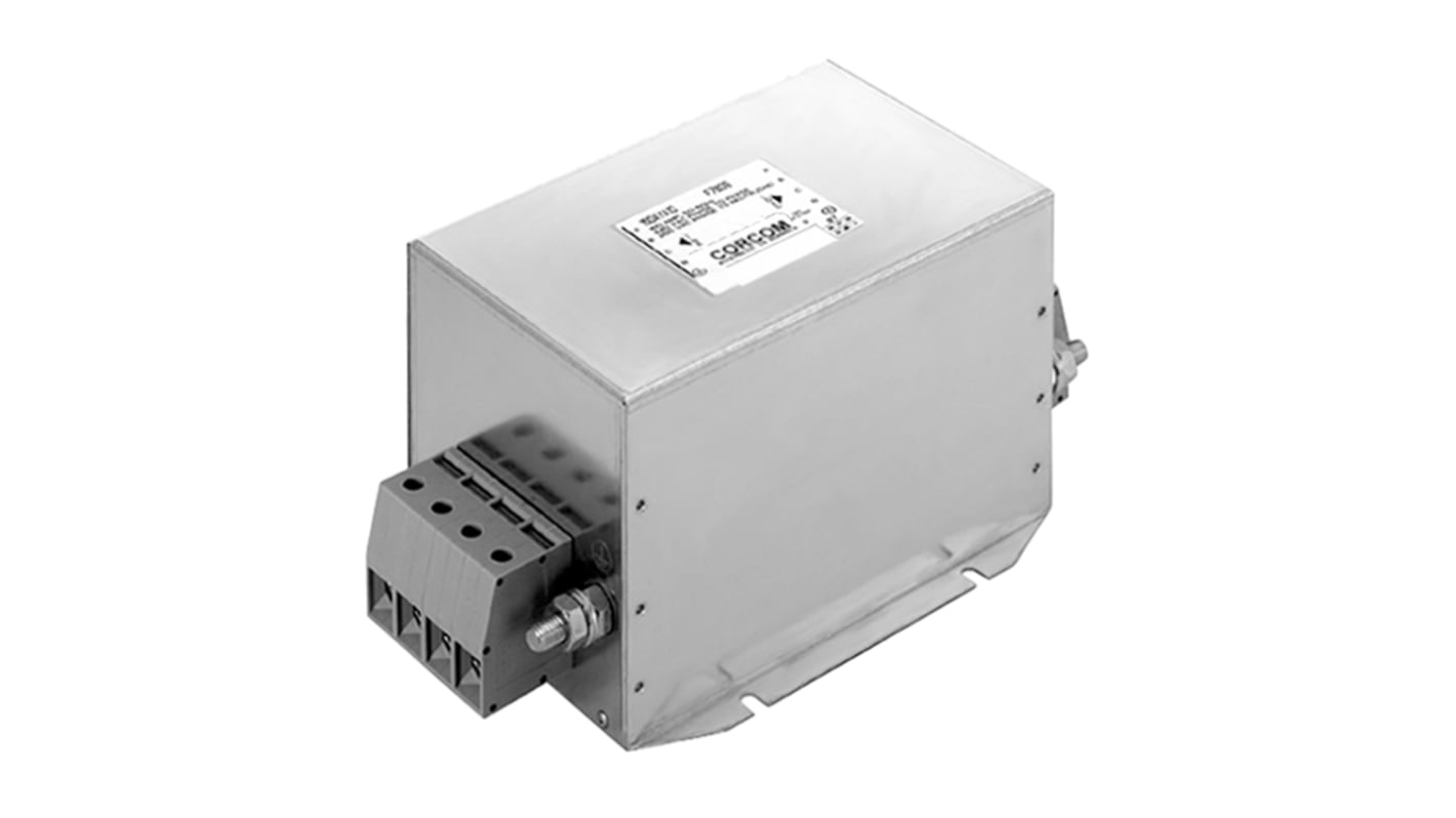 Filtro RFI TE Connectivity, 150A, 277 (PH a G) V ac, 480 (PH a PH) V ac, 50 Hz, 60 Hz, Montaje con Reborde, con