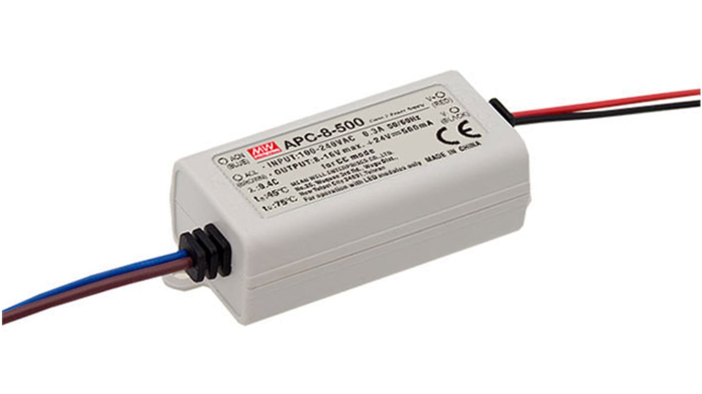 MEAN WELL LED meghajtó áramkör APC-8-700, kimeneti fesz,: 5 → 11V, 700mA, 7.7W IP30, állandó áram