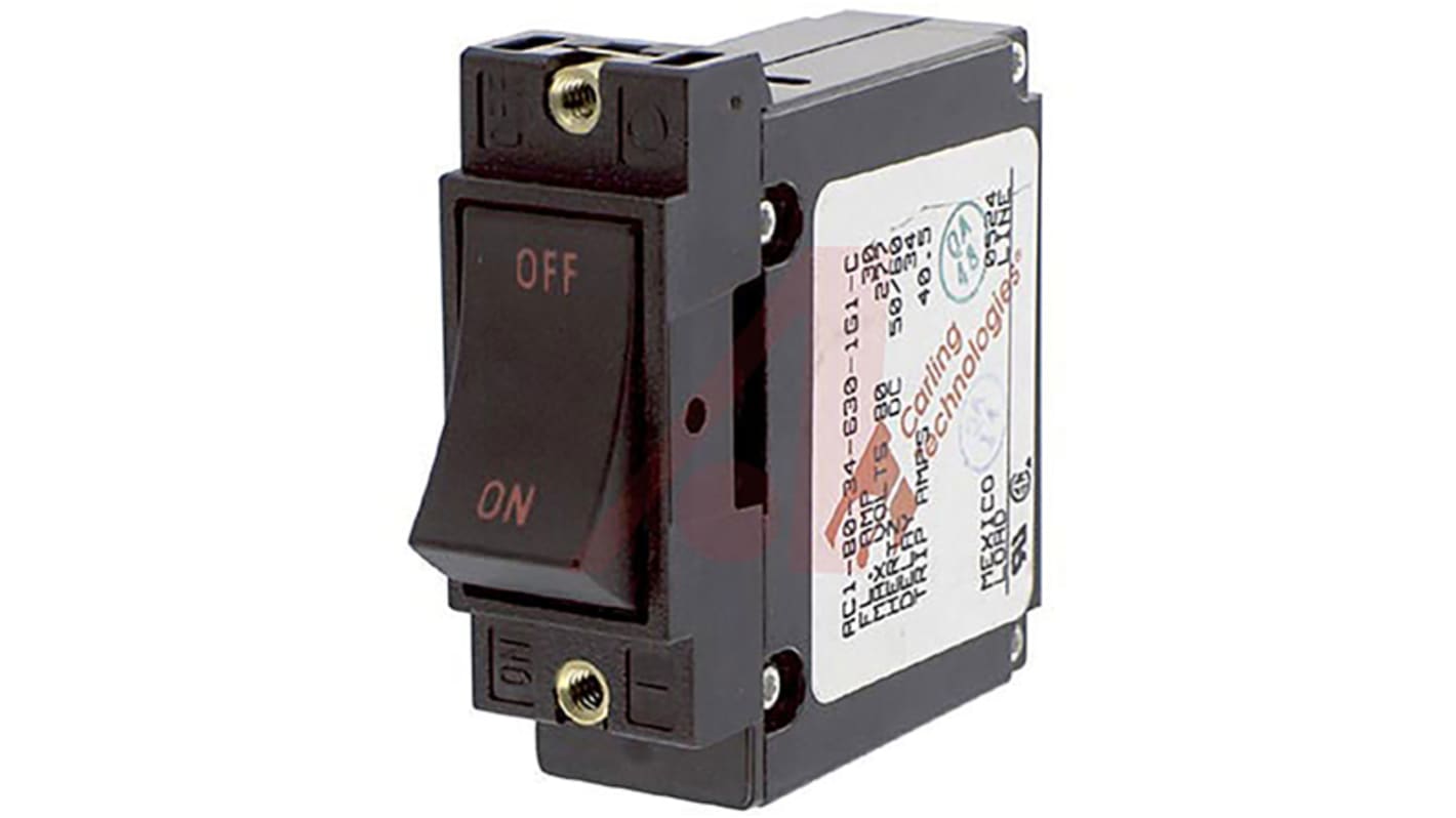 Carling Technologies Thermal Magnetic Circuit Breaker - A Single Pole Panel Mount, 30A Current Rating