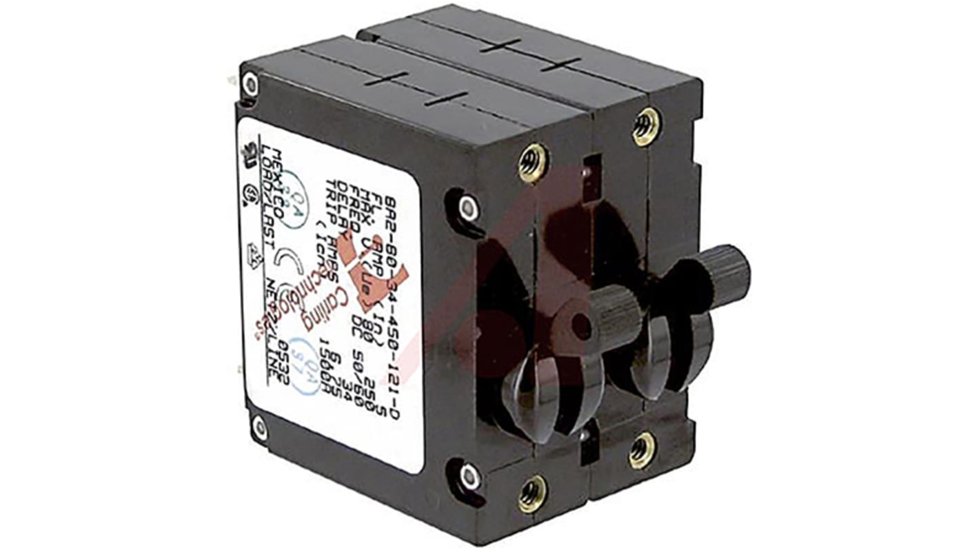 Carling Technologies Thermal Magnetic Circuit Breaker - B 2 Pole Panel Mount, 5A Current Rating