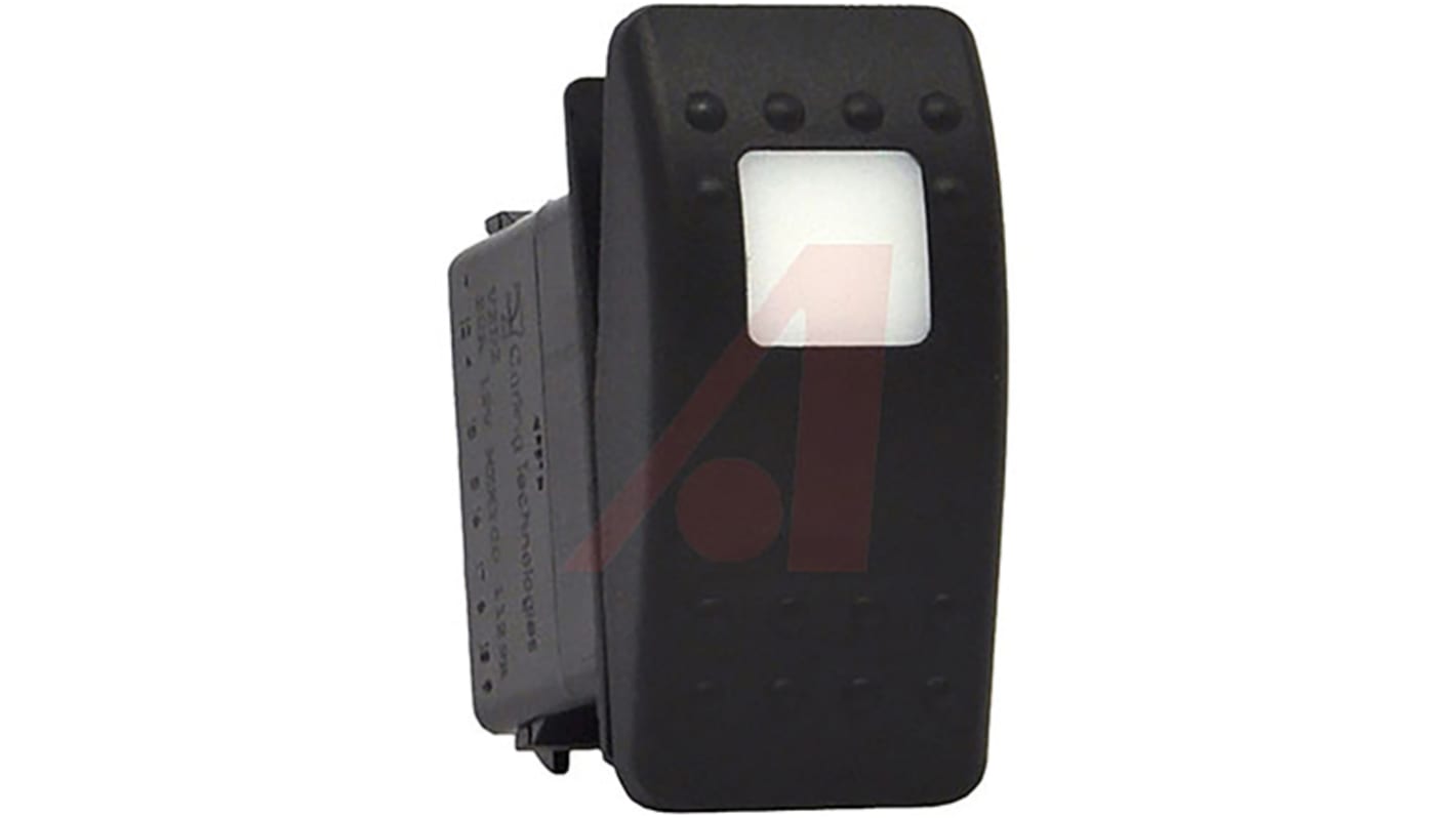 Interruptor de balancín, V7D1A60B-AEC00-000, Contacto SPDT, (On)-Off-On, 20 A, Iluminado, Negro, IP66, IP68