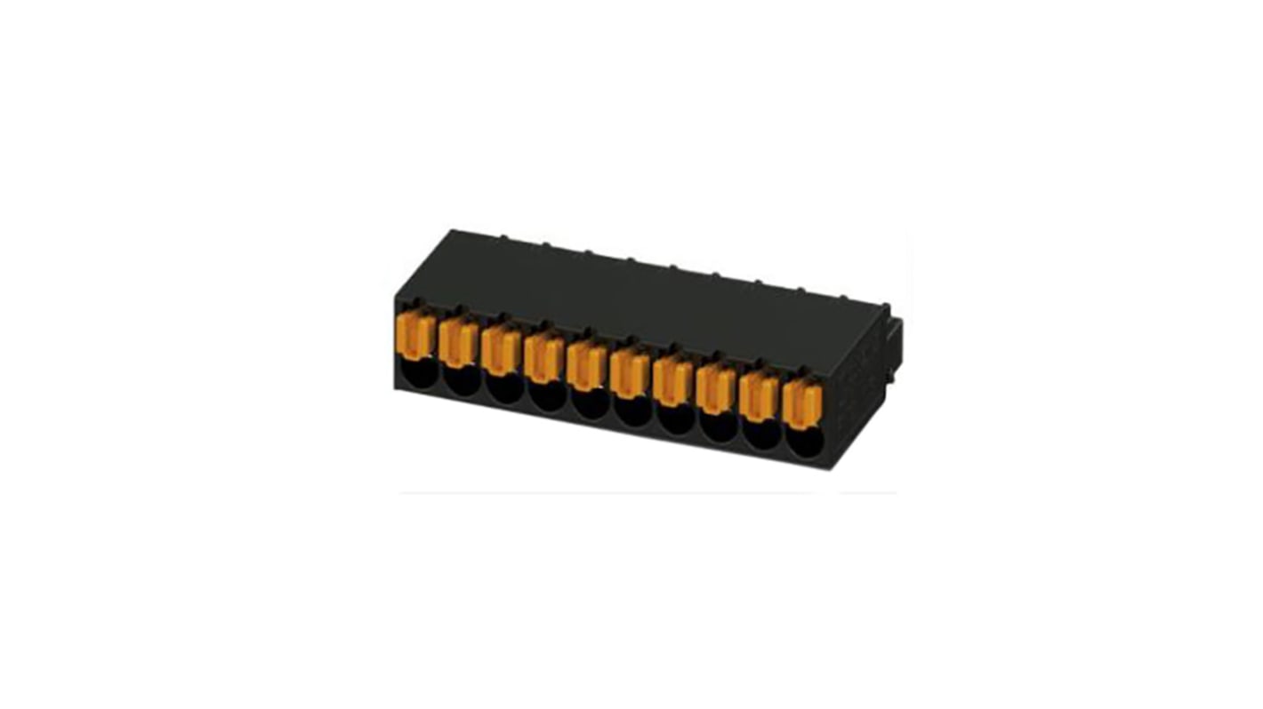 Phoenix Contact FMC 0.5/ 8-ST-2.54 Series PCB Terminal Block, 8-Contact, 2.54mm Pitch, Spring Cage Termination