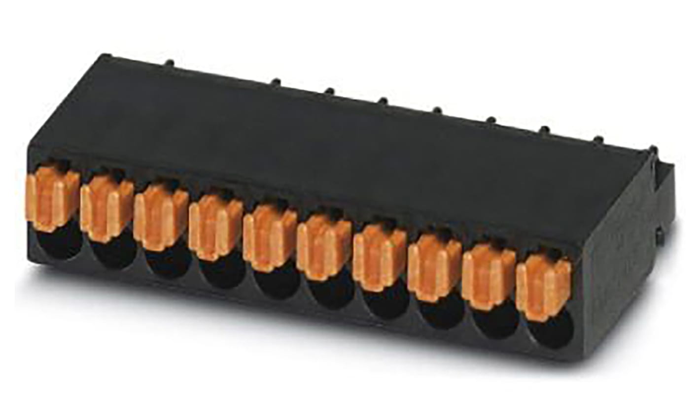 Phoenix Contact FMC 0.5/12-ST-2.54 Series PCB Terminal Block, 12-Contact, 2.54mm Pitch, Spring Cage Termination