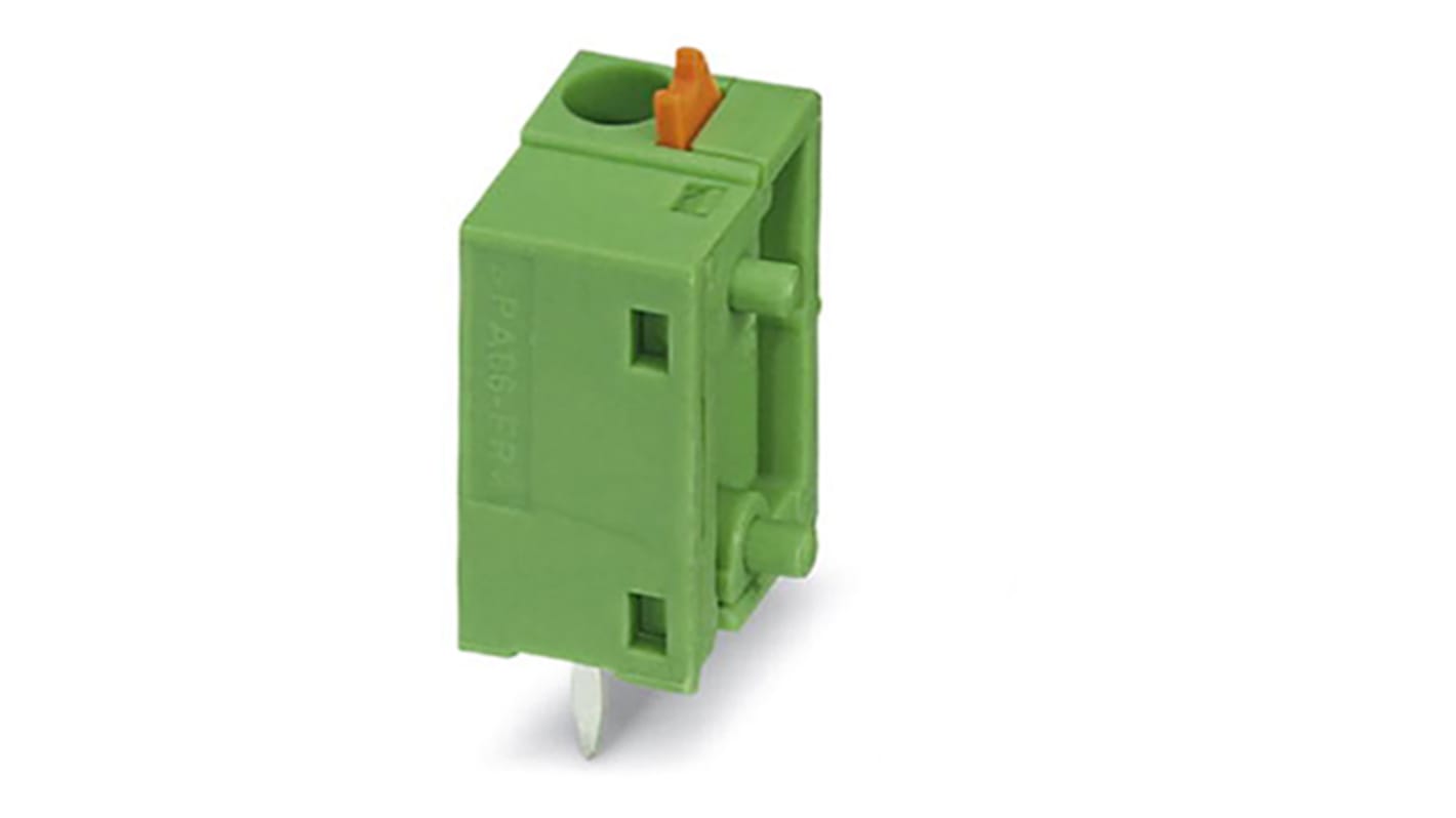 Phoenix Contact FFKDSA/V2-7.62 Series PCB Terminal Block, 1-Contact, 7.62mm Pitch, Through Hole Mount, Spring Cage