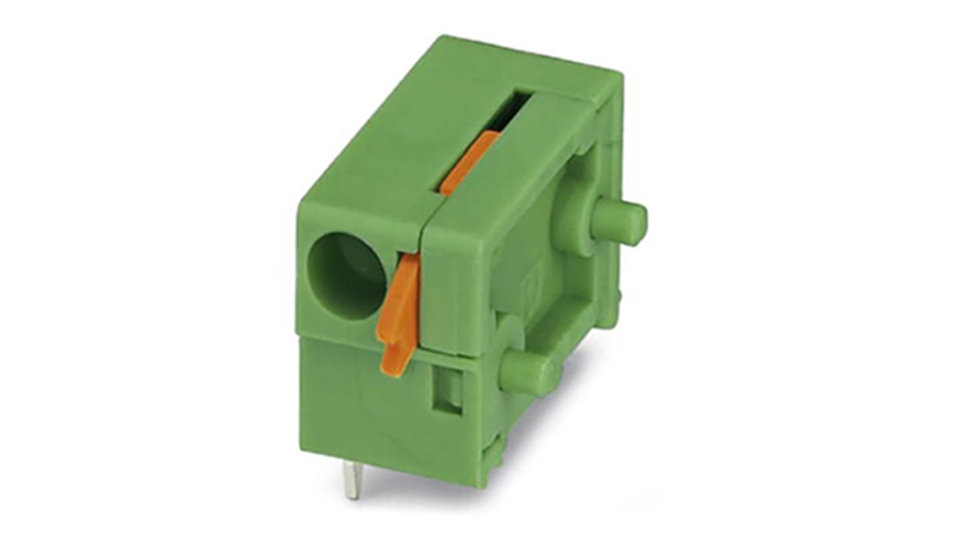 Phoenix Contact FFKDSA/H2-7.62 Series PCB Terminal Block, 1-Contact, 7.62mm Pitch, Through Hole Mount, Spring Cage