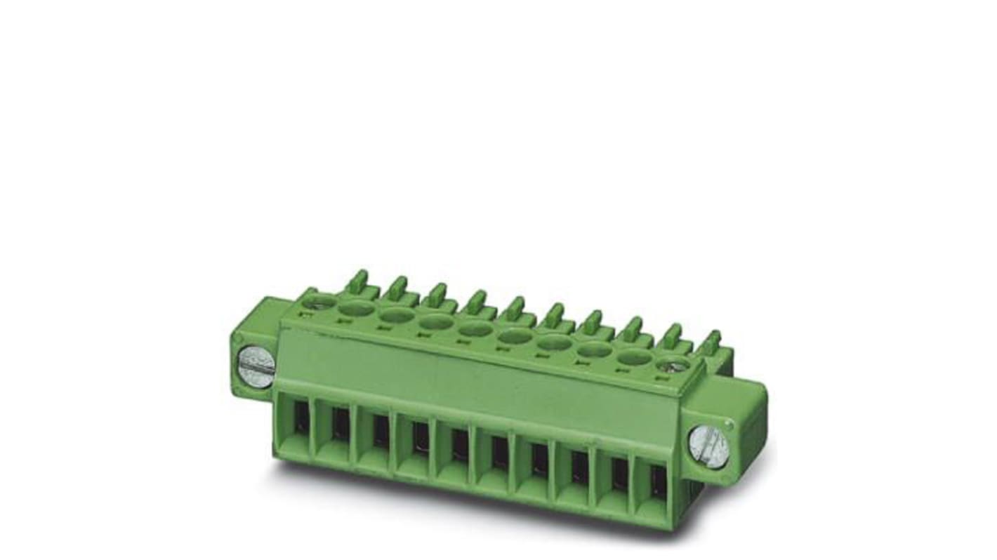 Phoenix Contact 3.5mm Pitch 11 Way Pluggable Terminal Block, Plug, Cable Mount, Screw Termination