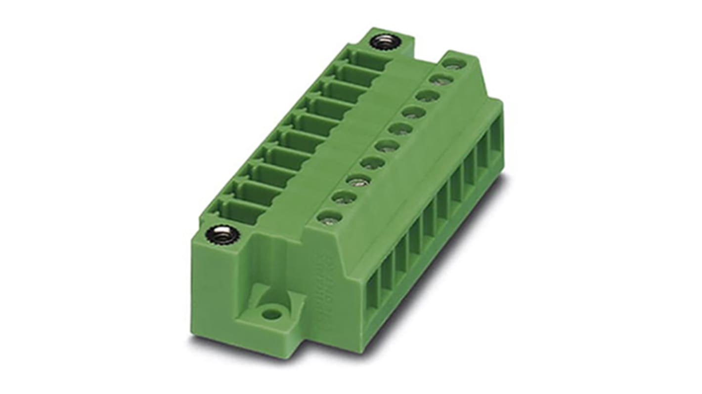 Conector hembra para PCB Phoenix Contact serie MCVU 1.5/11-GFD-3.81, de 11 vías, paso 3.81mm, 320 V, 12A, terminación