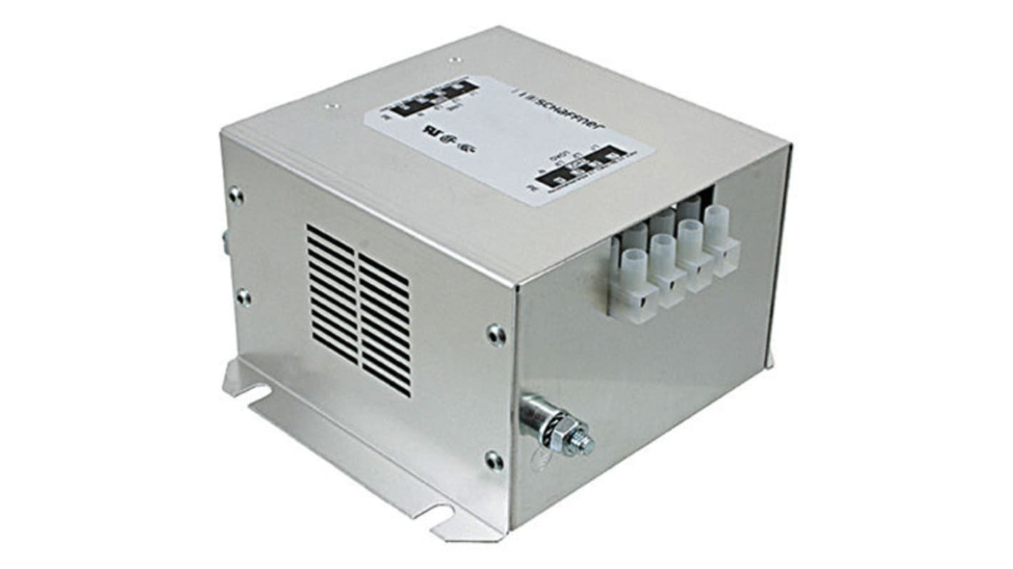 Schaffner, FN256 120A 3 x 480 V ac 0 → 60Hz, Chassis Mount RFI Filter, Terminal Block 3 Phase