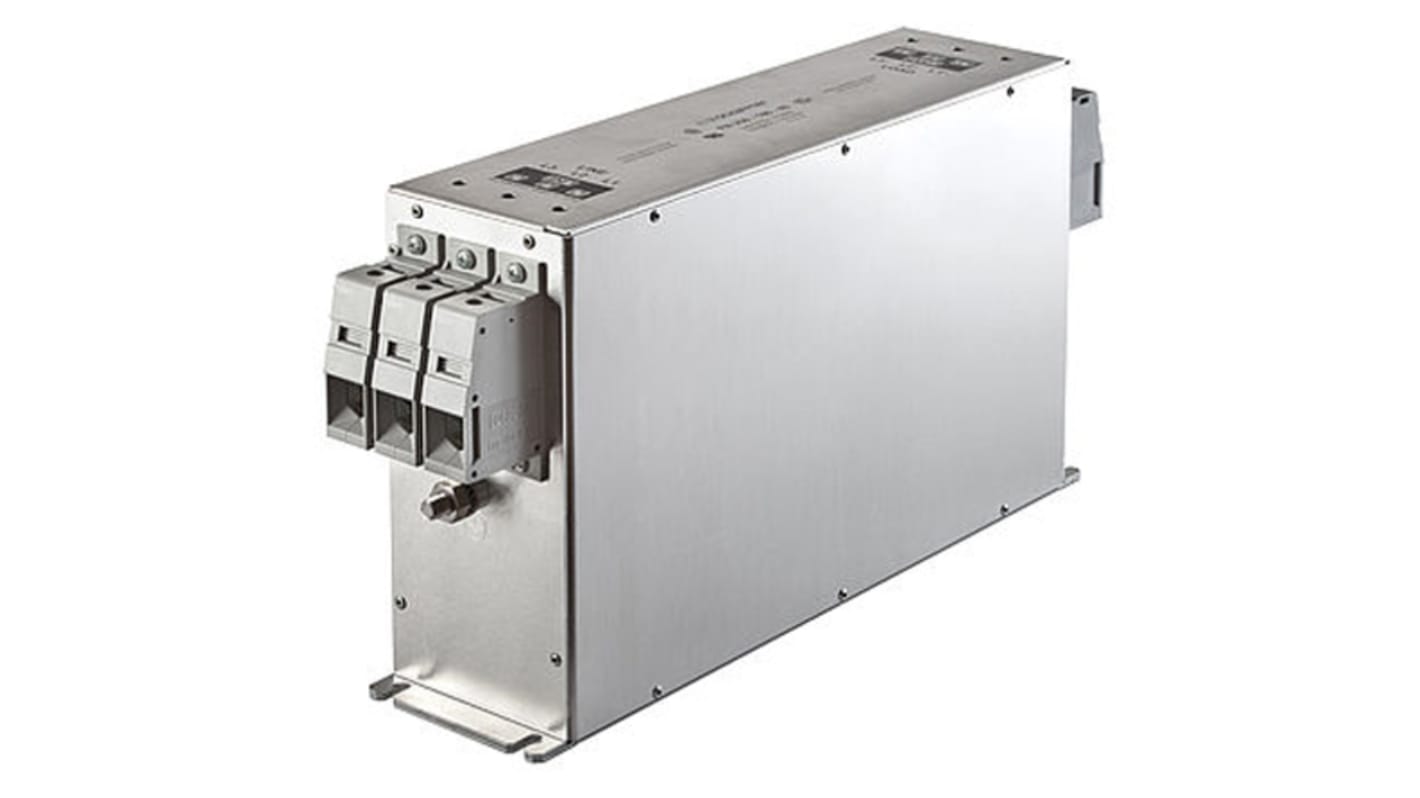 Schaffner FN258 EMV-Filter, 480 V AC, 30A, Gehäusemontage 21W, Anschlussblock, 3-phasig 24,2 mA / 0 → 60Hz Two