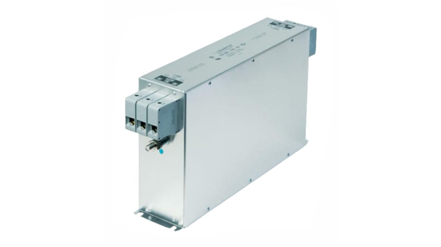 Schaffner, FN258 55A 3 x 480/277 V ac 0 → 60Hz, Chassis Mount RFI Filter, Terminal Block 3 Phase