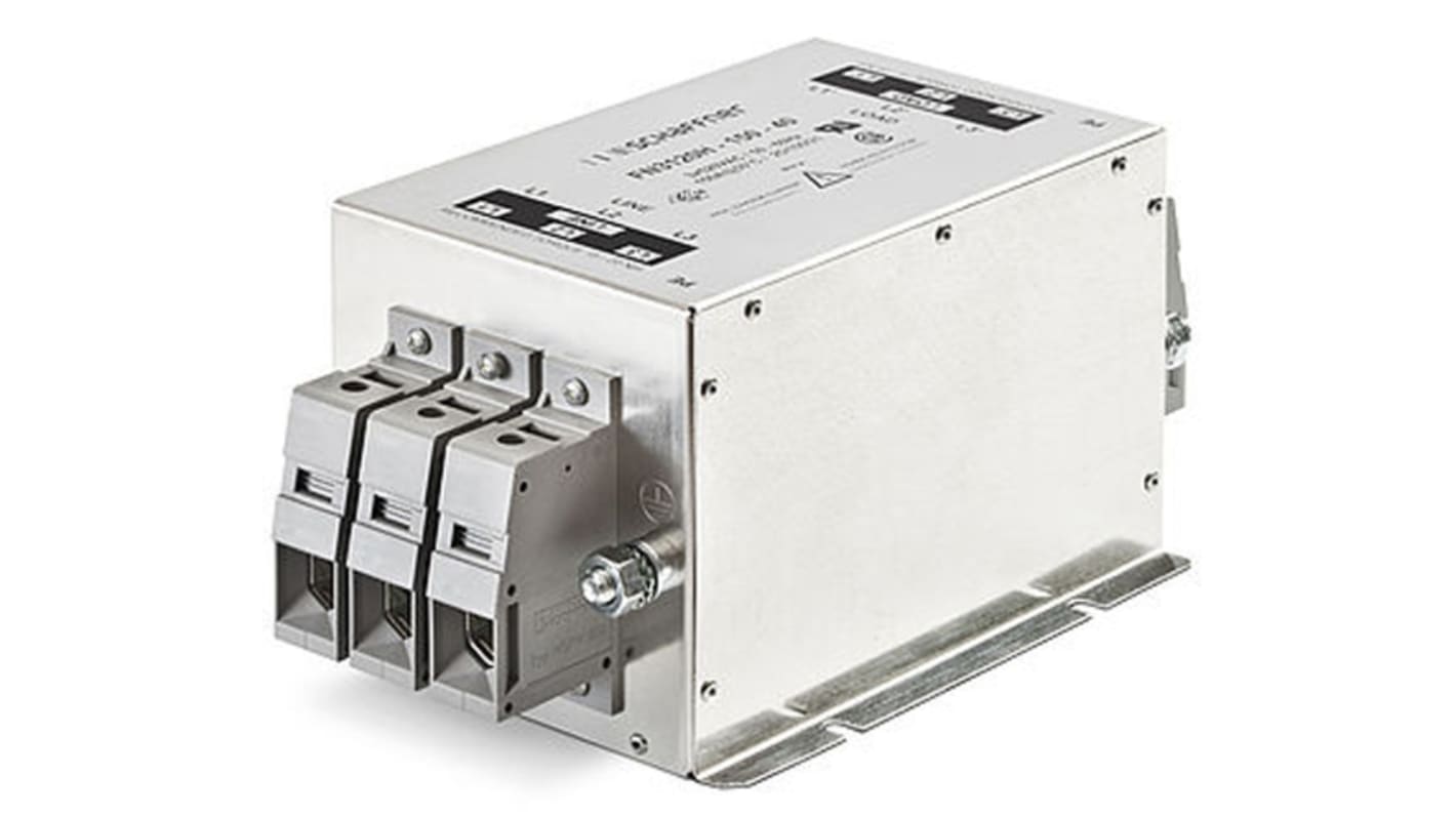 FN3120H15040 Filtro EMI Schaffner, 150A, 3 x 520/300 V ac, 0 → 60Hz
